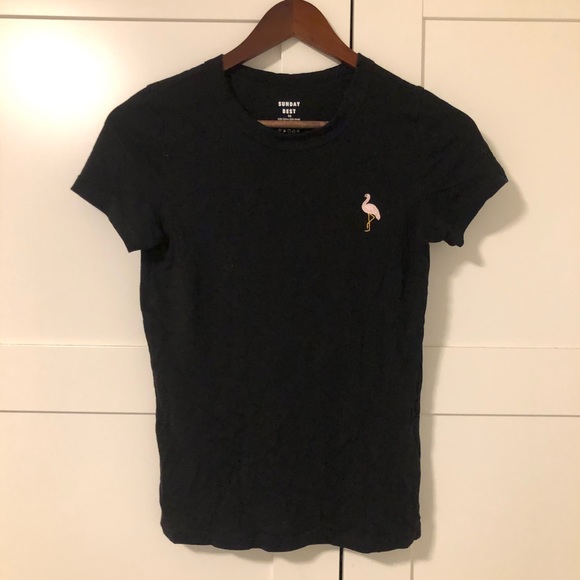Black flamingo T-shirt - Picture 1 of 3